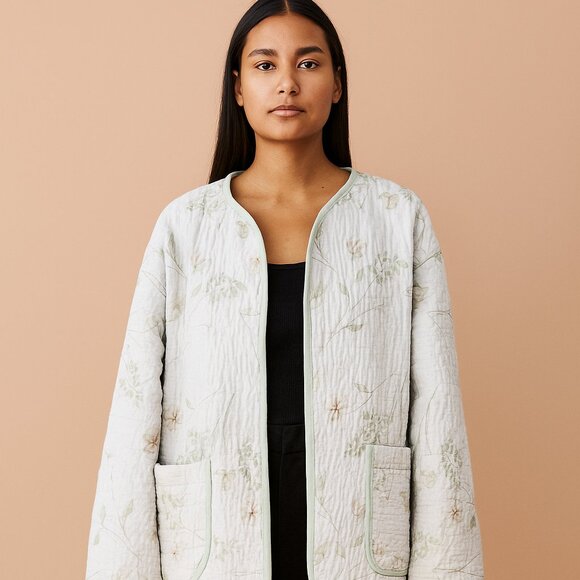 Handmade Floral Quilted Liner Jacket - Medium/Large - Picture 7 of 7